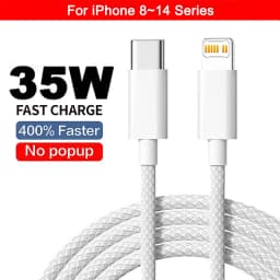 For Apple Original PD 35W Dual Type C Charger For iPhone 17 Air 13 12 11 14 15 16 Pro Max Plus iPad Charger Fast Charging Cable