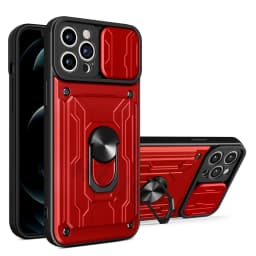 Phone Case For iPhone 18 17 16 15 14 13 12 11 Pro Max Plus SE Slide Camera Card Slot Military Grade Ring 360 Magnetic Back Cover