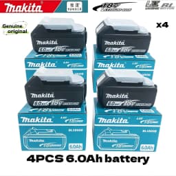 Original Makita 18V BL1860 6Ah Lithium Battery Power Tool Battery Replacement LXT BL1850B BL1840 18V Screwdriver with Battery MA