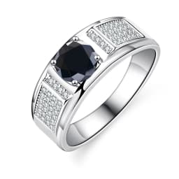 Real 1.0 Carat Moissanite Ring For Men Pure Solid 18K White Gold Rings D Color Diamond Engagement Wedding Ring Jewelry Gift