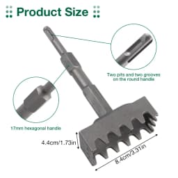 86-type Wire Box Socket Puncher, 2-In-1 Electrician Slotting Tool, For Electric Hammer/Electric Pick, Home Square Hole Opener