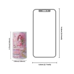 1pcs First Love Cherry Blossom Character PET Tape Sticker Aesthetic for Laptop Luggage Stickers Scrapbooking Rooms Decoration