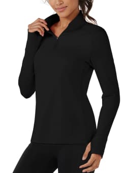TACVASEN Fleece 1/4 Zip-Up Pullover Womens Warm Long Sleeve Outdoor Sports Tops Breathable Athletic Running Jogging Sweatshirts