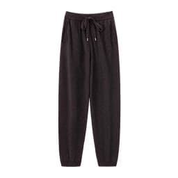 Autumn And Winter New 100% Merino Wool Flat Small Foot Pants Women Loose High Waist Lean Knitted Cashmere Bunched Foot Pants