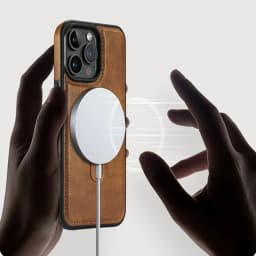 For iPhone 16 Pro Max Luxury Cortex Leather Magsafe Magnetic Stand Holder Phone Case For iPhone 13 14 15 Plus 17 18 Back Cover