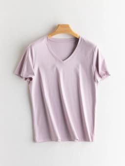 SuyaDream Women Solid T Shirts, Silk Cotton Blend, O Neck, Short Sleeved Solid Tee, 2025 Summer Candy Colors Basic Cozy Top Gree