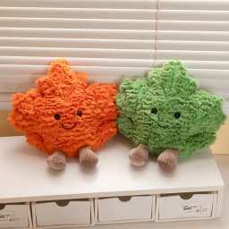 Kawaii Maple Leaf Plush Toy Cute Autumn Leaf Stuffed Plant Doll Soft Home Decor Cuddly Plushies Gift For Girl