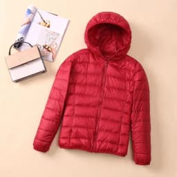 Fashionable Lightweight down Cotton Jacket Women's Short Stand Collar Hooded Slim Fit Autumn Winter plus Size Outerwear