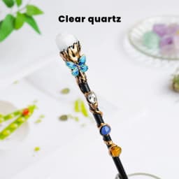 1PC Amethyst Rolling Stone Magic Scepter Natural Stones Fairy Lucky Tumble Stone Gem Scepter Decorative Fairy Magic Stick