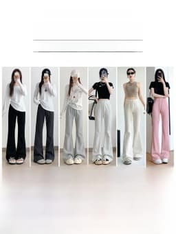 Gray High Waist Bell Bottom Pants Women's Summer Casual Sports Sweatpants Small Size Slimming  Hoof Pants