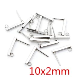 20pcs 316L Stainless Steel Geometric Earring Stud Earring Posts Connector Fashion Styles DIY Jewelry Making Findings Accessories