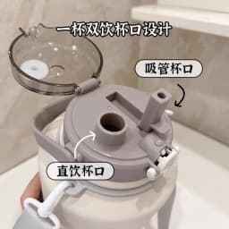 800ml/2000ml Large Capacity Stainless Steel Insulated Water Jug with Strap Handle and Straw Leakproof Vacuum Thermos Mug Sports