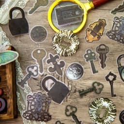 30Pcs PET Stickers Industrial Gear Mechanical Frame Lock Marke Old Materials Stationery Decoration Gift Scrapbook 138*90MM