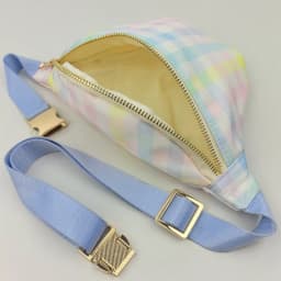 New Large Size Rainbow Plaid Fanny Pack Chest Pack Toiletry Storage Pouch Grid Outdoor Fanny Pack Travel Wash Cosmetic Bag Gift