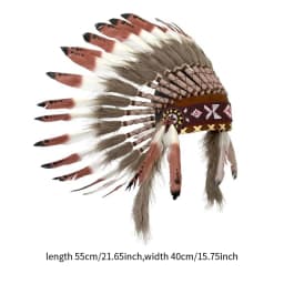 American Chief Indian Native Feather Headdress Decoration Prop for Celebrations Carnivals Themed Party Dance Show Halloween