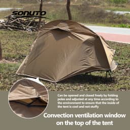 Sonuto Camp Bed Tent - Waterproof Sunshade Single Camping Tent, Lightweight 210D Oxford, Aluminum Poles, Windproof & Portable