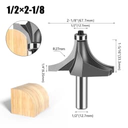 1pc 1/4" 1/2" Shank Woodworking Round Router Bit Woodworking Milling Cutter Slotting Tool Trimming Machine Router Bit