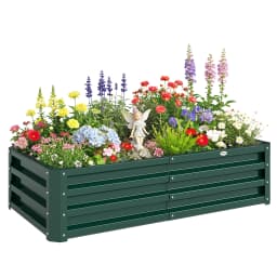 4' x 2' Raised Steel Garden Planter Bed for Vegetables, Herbs & Flowers, Grey