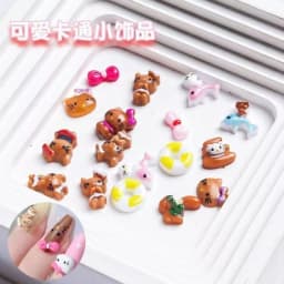 70/50Pcs Hello Kitty Cat Nail Charms Cute Mix Color 3D Heart and Bowtie Nail Art Accessories for a Stylish and Adorable Manicure