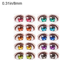 10 Pair Cartoon Eyes Stickers Different styles Rainbow Boy Anime Figurine Doll Face Organ Paster Decals DIY Glass Eye