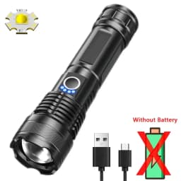 XHP70 Lamp Beads 3000 Lumens Super Bright Flashlight Rechargeable LED Flashlights Powerful Flashlight for Camping Emergencies