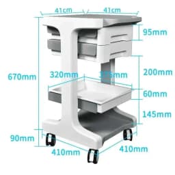 Foldable Salon Cart Drawers Beauty Salons Space-saving Anti-bumping Design Load-bearing Universal Wheels Beauty Salon Trolley