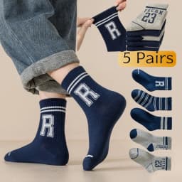 GreenC Kids Crew Socks 5 Pairs Children's Socks Boys Spring Cotton Socks Baby Child 1-14T Sport Sock