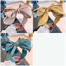 Multi Layered Big Bow Knot Headbands for Women Daily Party Headpiece Solid Crepe Cloth Adult Shopping Holiday Hairbands