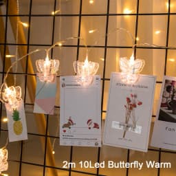 LED Photo String Lights Battery Powered Christmas Fairy Twinkle Lights with Clips for Hanging Picture Bedroom Wall Wedding Decor