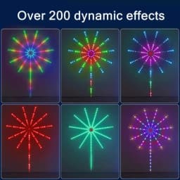 200+ Mode Smart RGBIC Firework Light APP Control USB 5V LED Strip Light Bluetooth Neon Strip Christmas Party Bedroom Decor Light