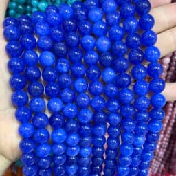 6 8 10MM Natural Stone Jade Chalcedony Round Multicolors Loose Beads For Jewelry Making Diy Charm Bracelets Necklace Accessories