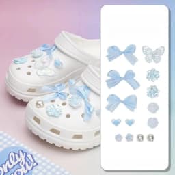 Luxury Bow Heart Shoe Charms for Summer Beach Sandals Rhinestone Ballet Style Decorations DIY Accessories Women Girls Gifts