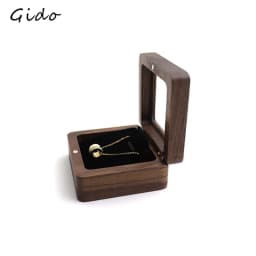 Black Walnut Small Jewelry Gift Packaging Storage Box Window Jewelry Box Fashion Pendant Necklace organizador de joyas