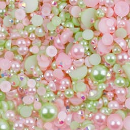 10g Mix Size Jelly Resin Flatback Rhinestone AB Imitation Pearl Beads For Nail Art DIY Cup Crafts Decor