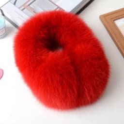 Winter Natural Real Fox Fur Earmuffs Plush Warm Decorate Women Cute Solid Ear Warmer Headphones Neck Warm Bib Scarf