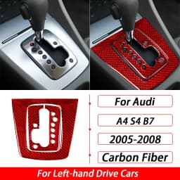 For Audi A4 S4 B7 2005-2008 Car Accessories Real Carbon Fiber Gear Shift Panel Set Cover Trim Interior Sticker Modification