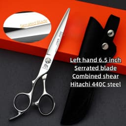 6.0-7.0 inch MURASAKI Left Hand Scissors, Rose Gold Coating, VG10 Metal Steel Barber Shears, Salon Top-Level Hair Cutting Tools