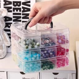 New 3 Tier 18-Grid Transparent Adjustable Stackable Compartment Slot Plastic Storage Box For Organizing Toys Jewelry Accessories