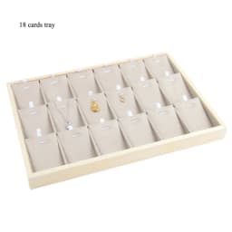 Unique-Beige Velvet Necklace Ring Earring Holder Newly Wooden Jewelry Tray Series Jewelry Disply Jewellery Organizer Box