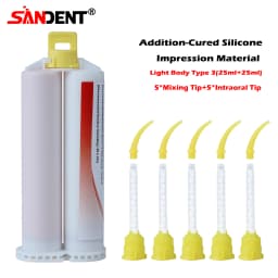 SANDENT Dental Impression Gun Mixing Dispenser Silicon Rubber Delivery Gun/Impression Material VPS Heavy/Light Body,Fast/Regular