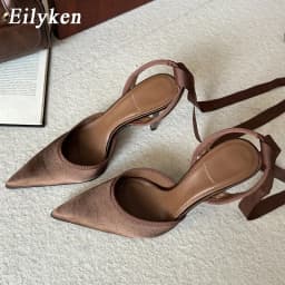Eilyken Spring Design Sexy Ankle Strap Pumps Woman Sandals Pointed Toe Stiletto Heels Mesh Ladies Shoes Zapatillas De Mujer
