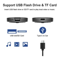 Android 13 Ai Box Wired to Wireless Carplay Android Auto Adapter WiFi For Youtube Nexflit Cars Smart Ai Box Bulit in Play Stroe