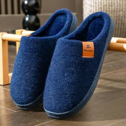 Winter Men Felt Platform House Slippers Ultra Warm Cushion Cozy Living Non-Slip TPR Outdoor Indoor House