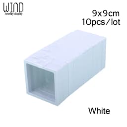 10pcs Set 3D Floating Display Case Stands Transparent Square Holder Pendant Necklace Bracelet Ring Coin Jewelry Pin Storage Box
