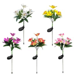 7-head Solar Orchid Lawn Lamp, Artificial Flower Lights for Patio Garden Christmas Wedding Decoration LED Solar Ground Lights
