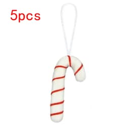 5pcs Christmas Felt Santa Canes Walking Stick Christmas Decoration For Home DIY Xmas Tree Ornaments Gifts Navidad Party Decor