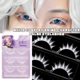 White lashes full strips Natural manga False Eyelashes DIY Wispy Strip lash For Women Halloween Christmas Party makeups