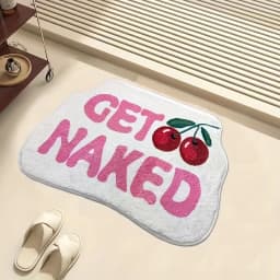 VIKAMA "GET NAKED" Cherry Bathroom Carpet Absorbent Anti slip Bathroom Mat Bathtub Shower Area Sink Soft Foot Mat