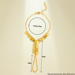Oman Tassel Charm Bracelet with Ring 21k Gold Plated Turkish Vintage Coins Hand Chains Nigeria Women Event Party Jewelry