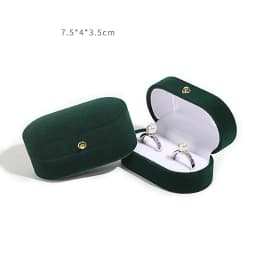 High-grade Double Slot Ring Box Jewelry Box for Wedding Proposal Engagement Ring Gift Storage Velvet Jewelry Organizer Box